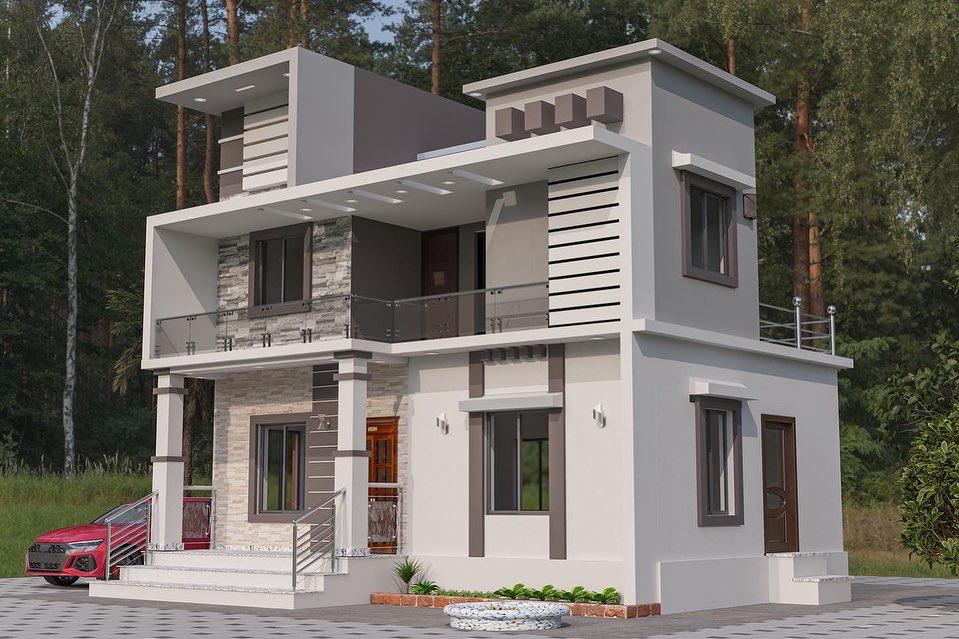 Contemporary 2-Storey Modern Home Design – Kudlu, Kasaragod
